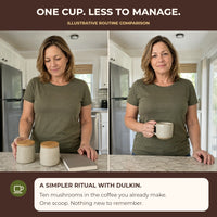 A customer's before-and-after morning with Dulkin