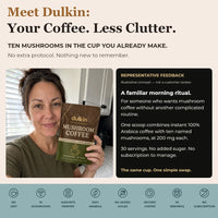 A customer holding the Dulkin pouch in a review photo